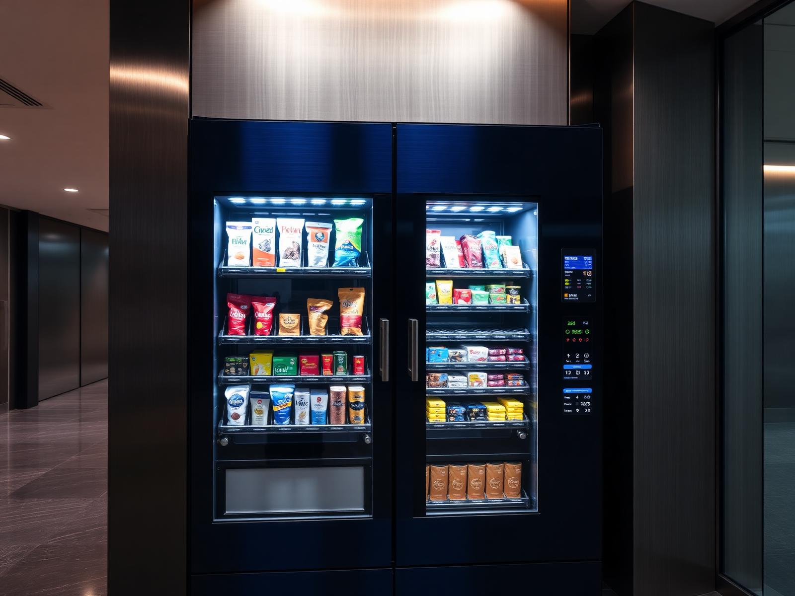 Premium Vending IQ smart vending machine in a modern office lobby